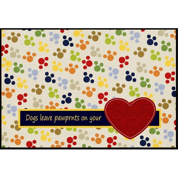 Carolines Treasures Dogs leave pawprints on your heart Indoor or Outdoor Mat SB3054JMAT